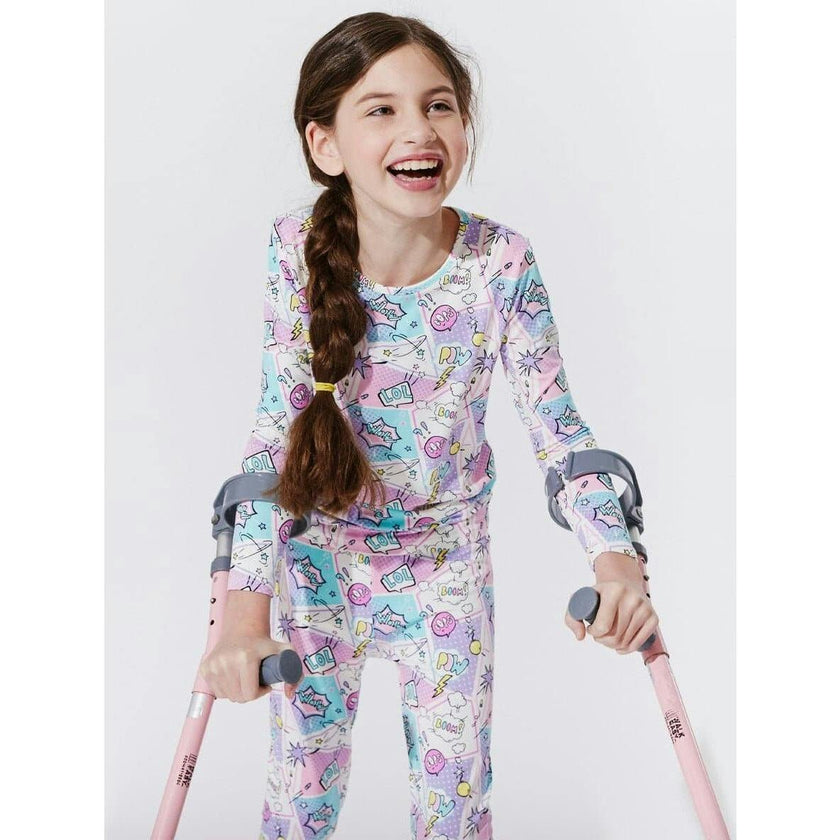 Comic Purple Bamboo Kids Pajamas