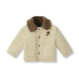 Beige Corduroy Sherpa Reversible Jacket