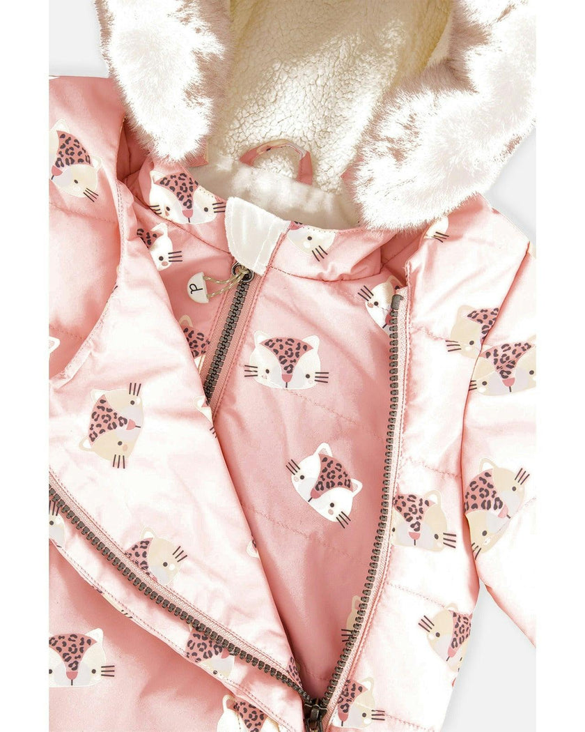 Baby Two Piece Snowsuit Rose Leopard Print