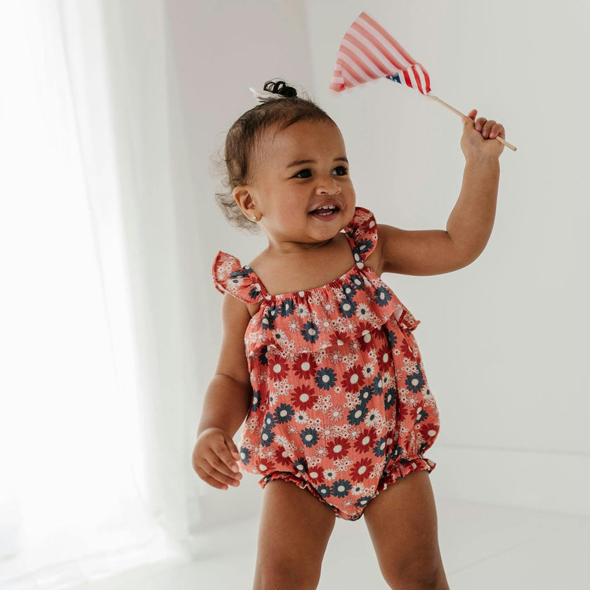 Baby Girl's Gauze Bubble Romper