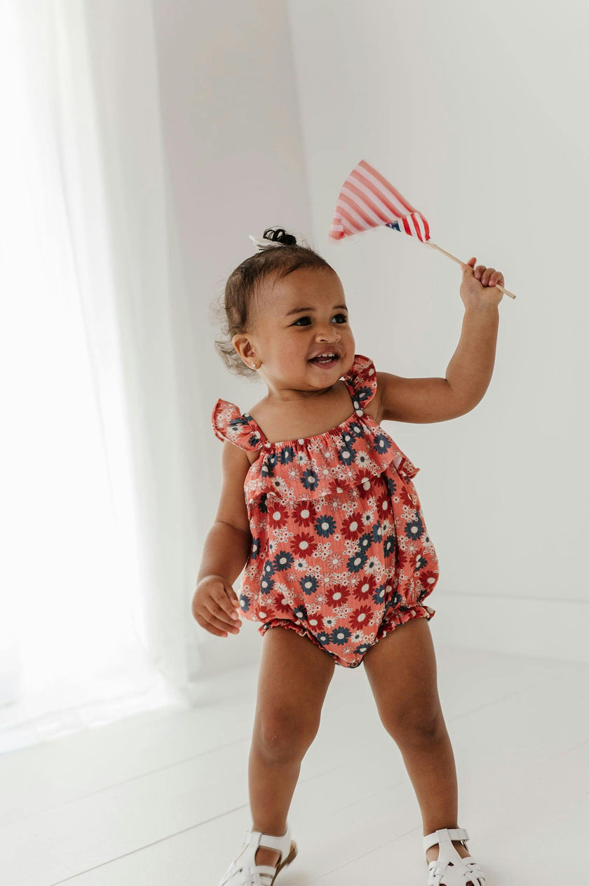 Baby Girl's Gauze Bubble Romper