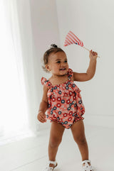 Baby Girl Gauze Bubble Romper in American Stars