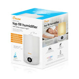 Top Fill Cool Mist Humidifier, 1.2 Gallon with Sleep Support Light & Essential Oil Tray