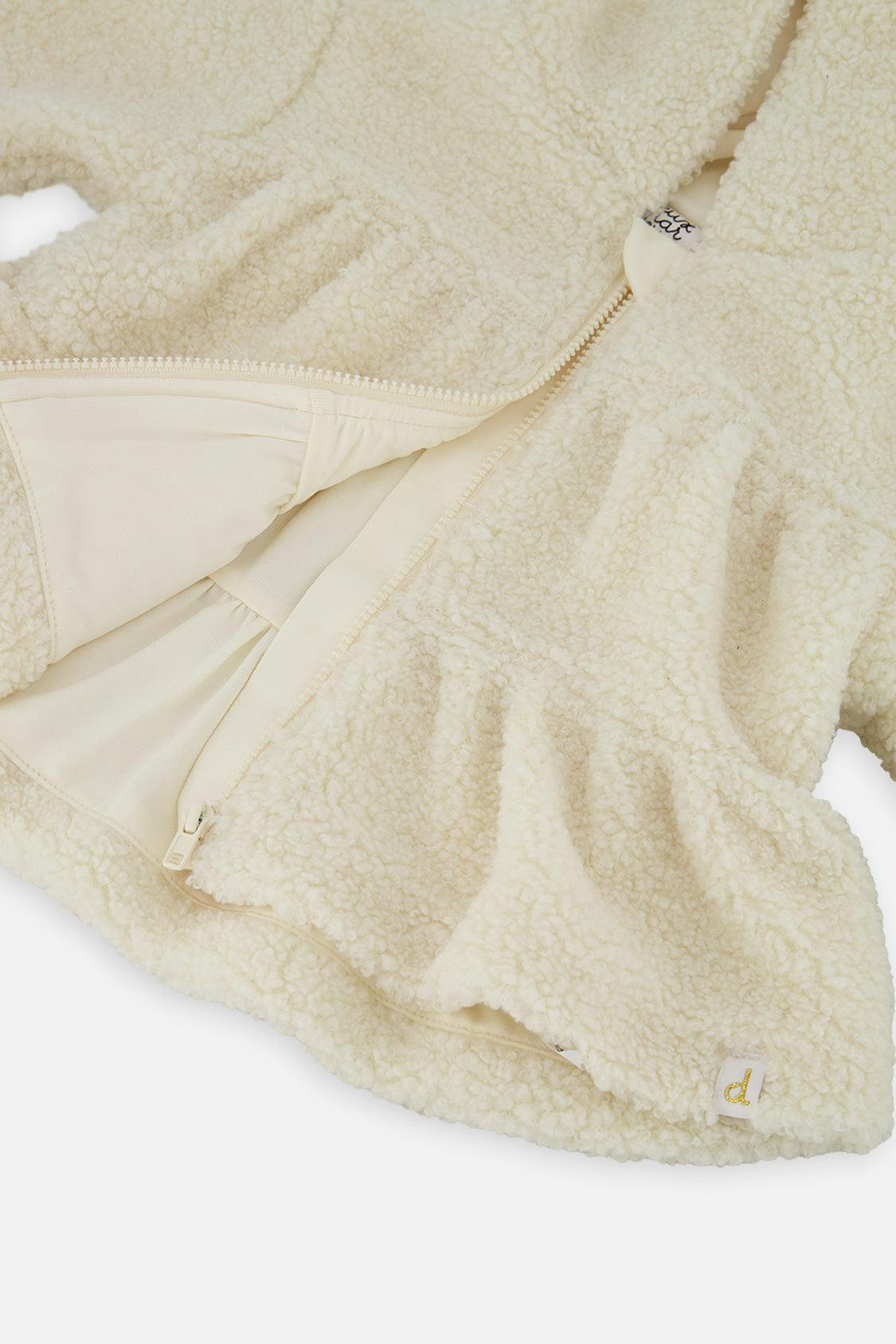 Hooded Zip Sherpa Jacket Off-White
