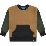 Color-Block Crew Neck Pullover Sweatshirt