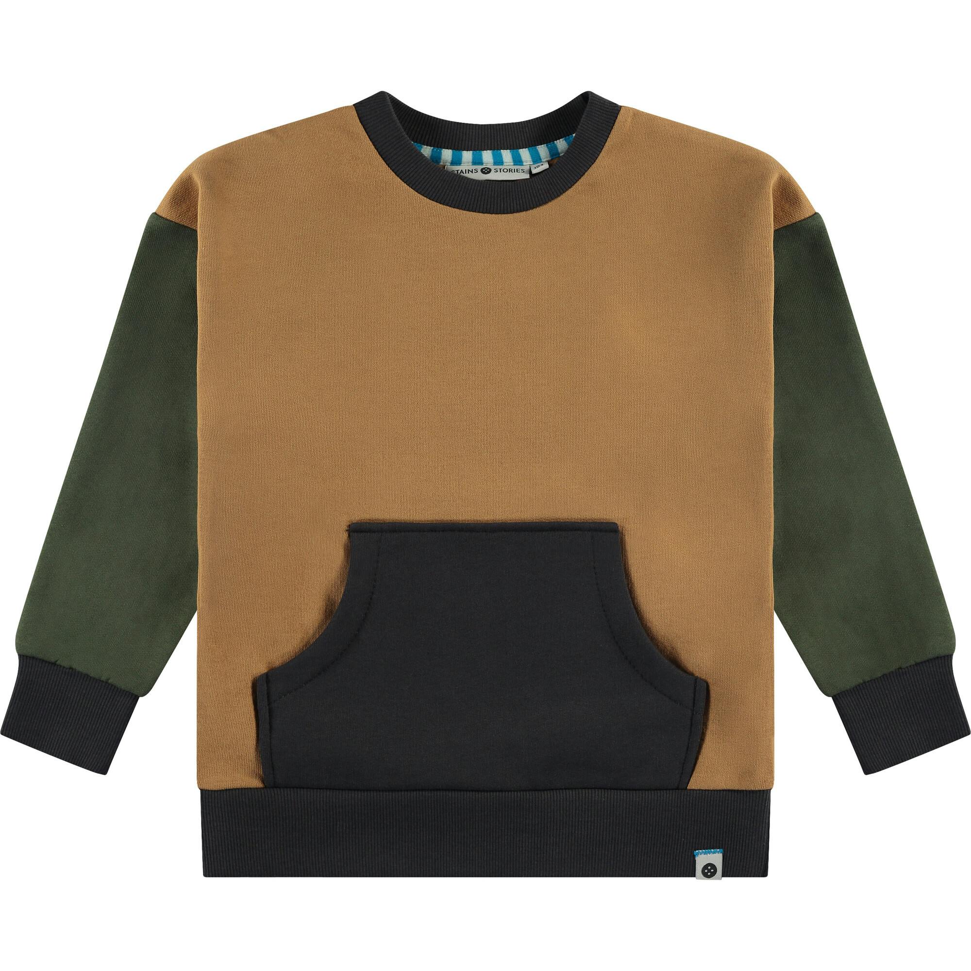Color-Block Crew Neck Pullover Sweatshirt