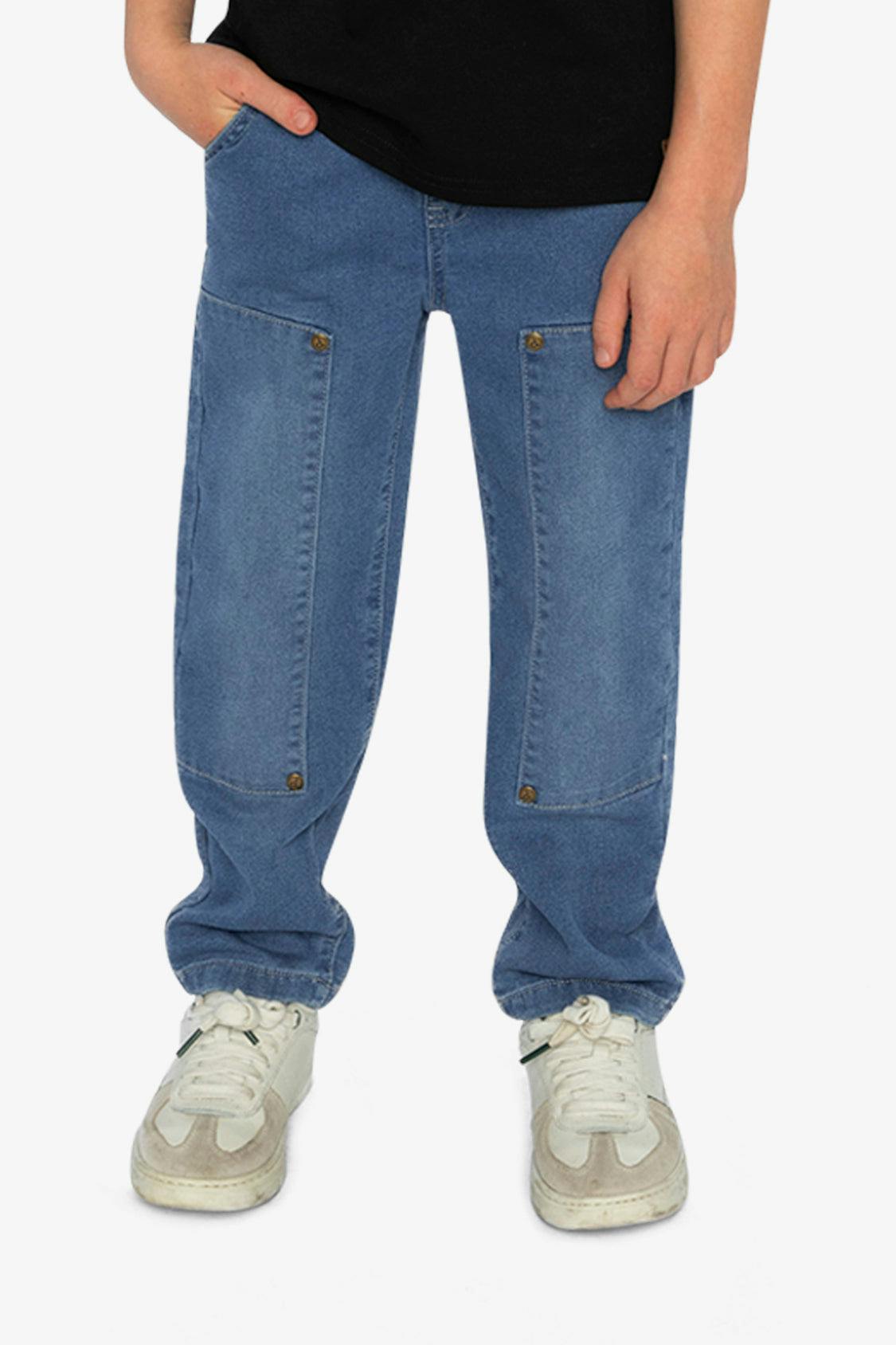 French Terry Denim Pants Light Blue