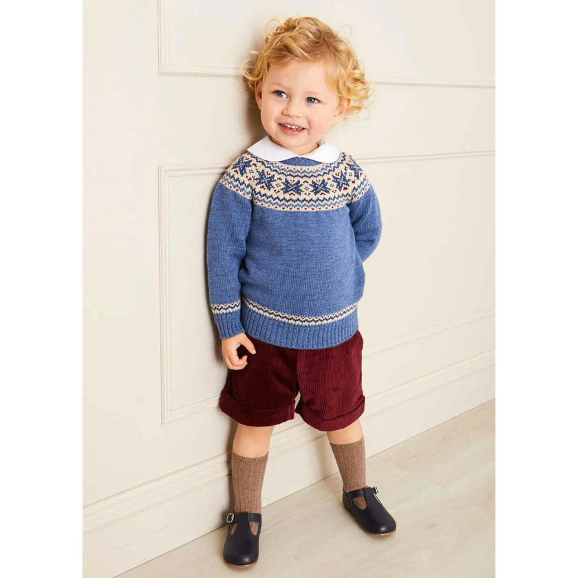 Classic Fair Isle Jumper in Blue (18mths-10yrs)