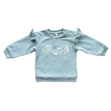 Girls Ruffle Sweatshirt in Nature Girl