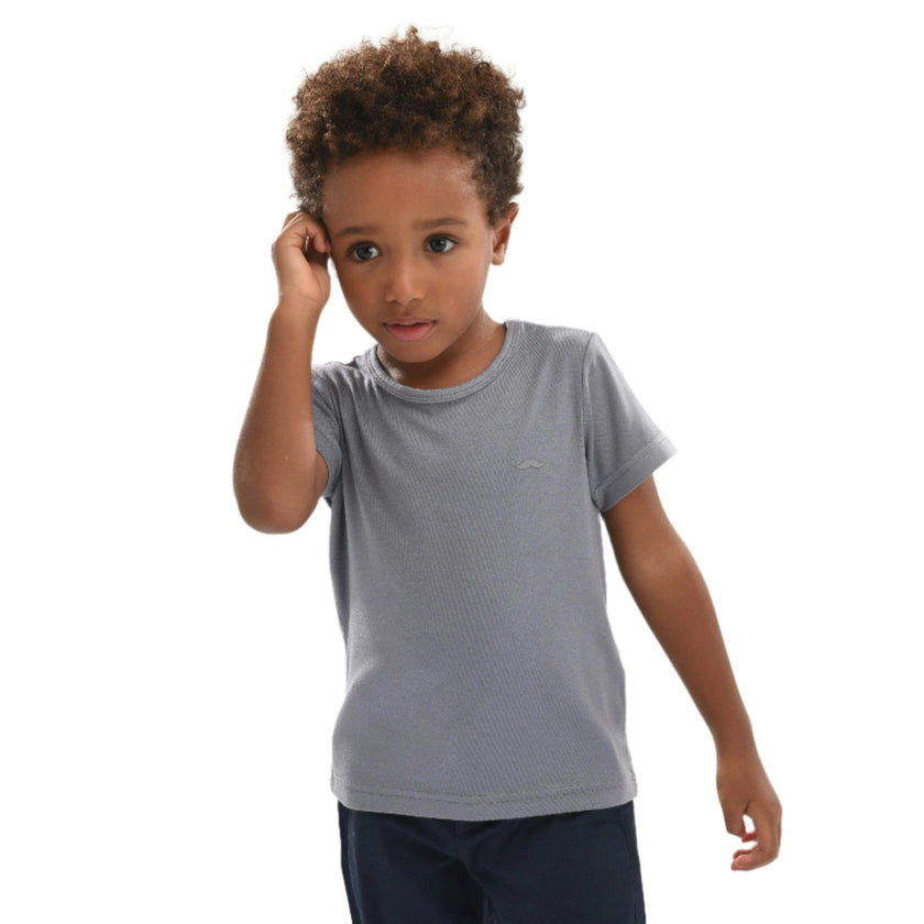 Solid Gray Cotton T-Shirt