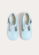 Leather T-Bar Baby Shoes in Sky Blue (20-26EU)