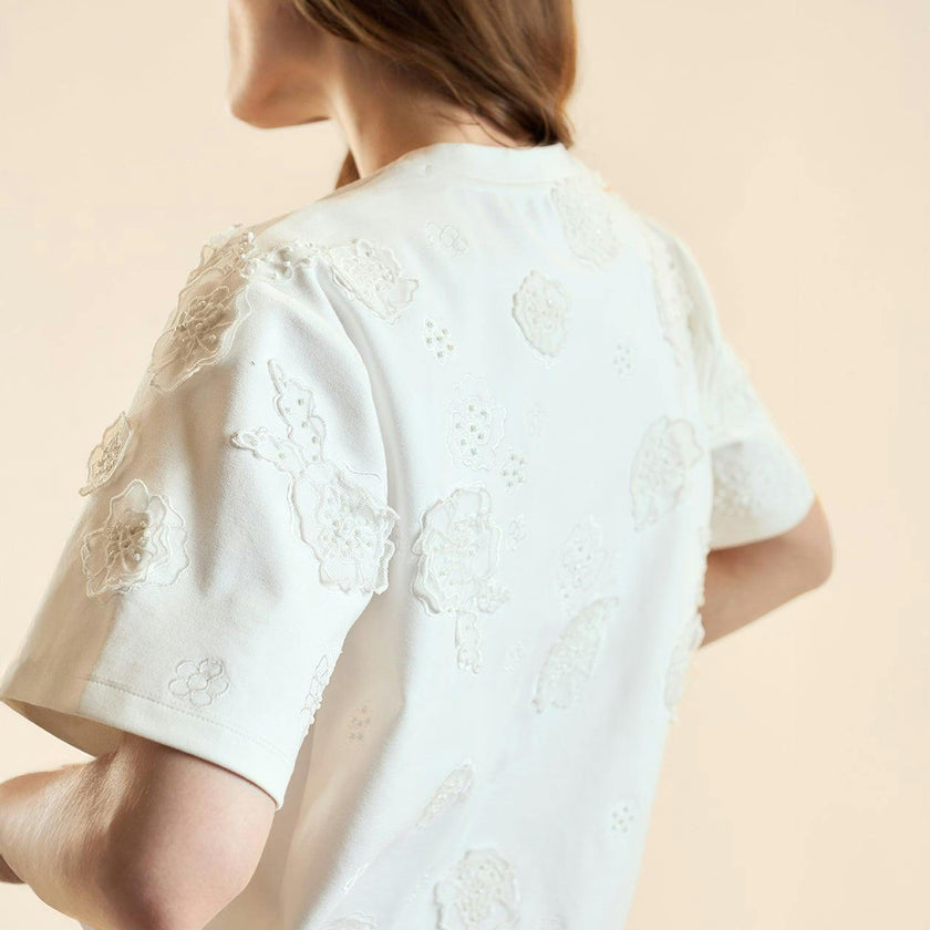 Embroidered Floral Applique Top
