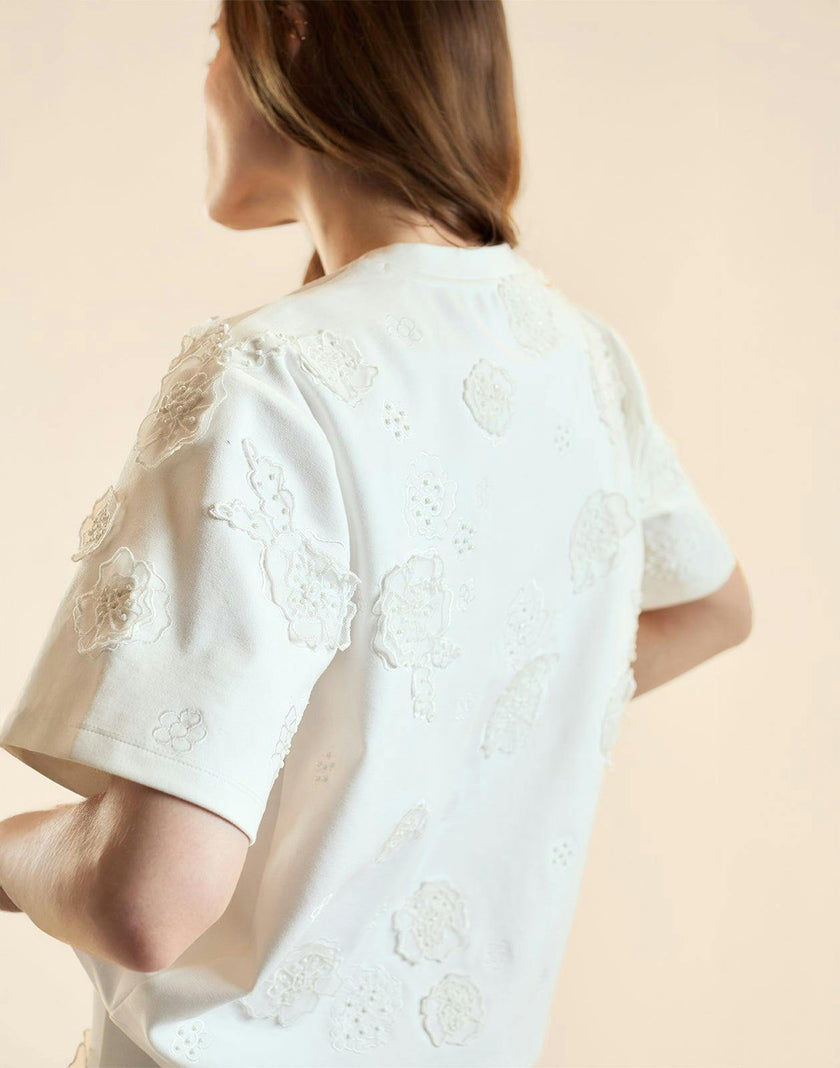 Embroidered Floral Applique Top