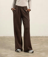 Womens Recycled Fleece Wide Leg Pant - Recycled Fleece - Mineral Ganache
