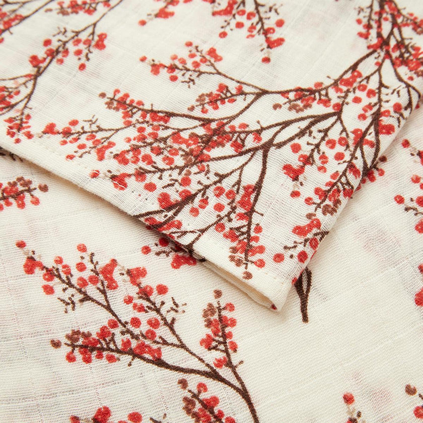 Winterberry Organic Cotton Muslin Swaddle Blanket