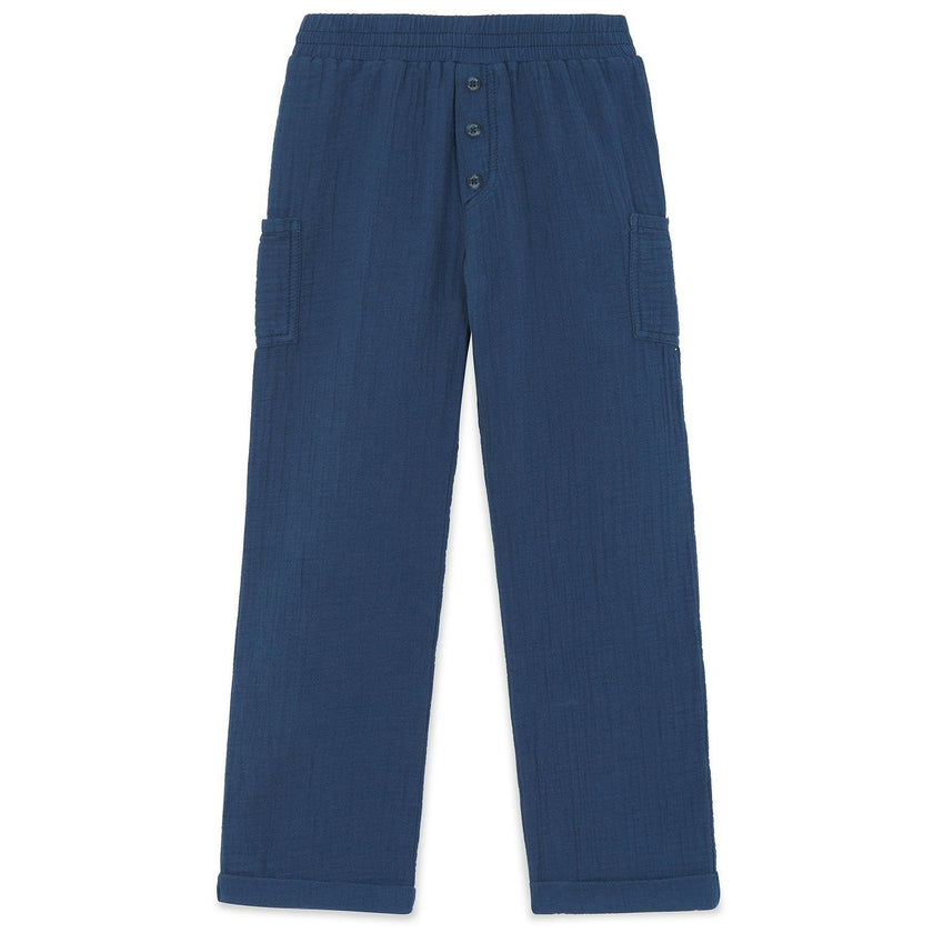 TARTINE ET CHOCOLAT Gauze Cotton Cargo Pants