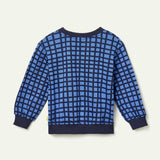 Recycled Cotton Blue Grid Sweatshirt