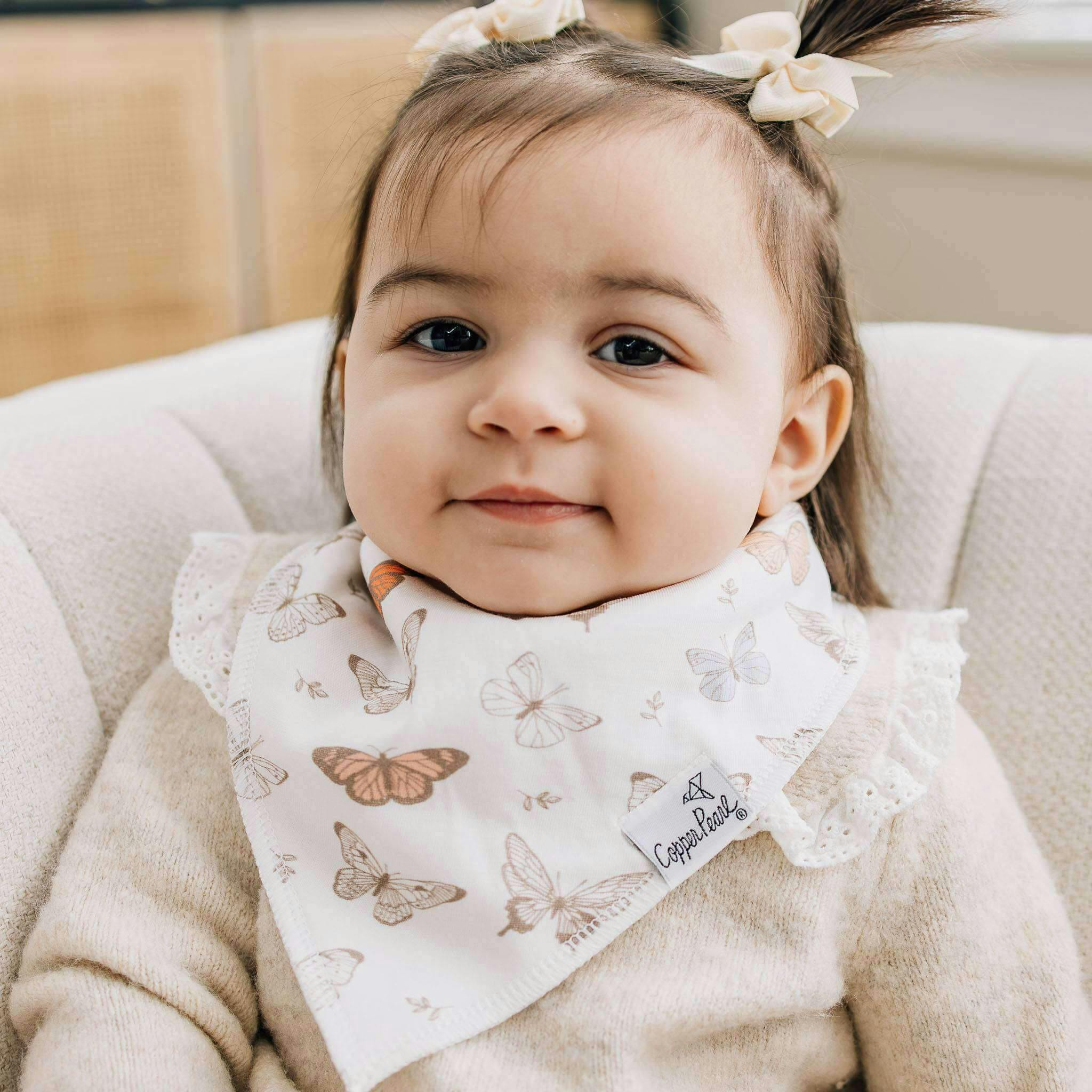4 Pack Baby Bandana Bibs - Flora