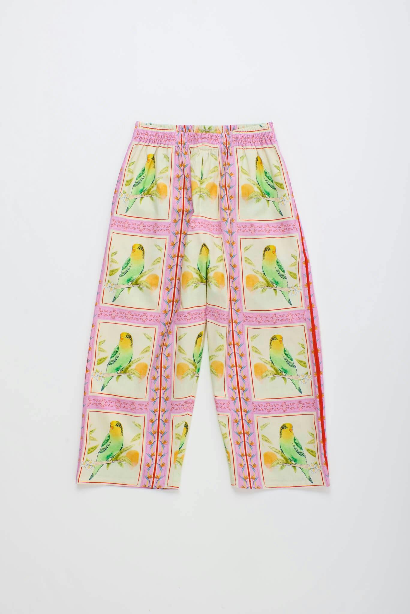 BIRDS PATCHWORK PANTS BLUSH