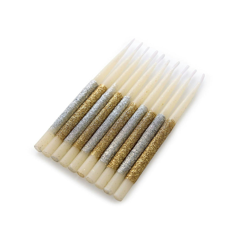 Metallic Glitter Birthday Candles (set of 10)