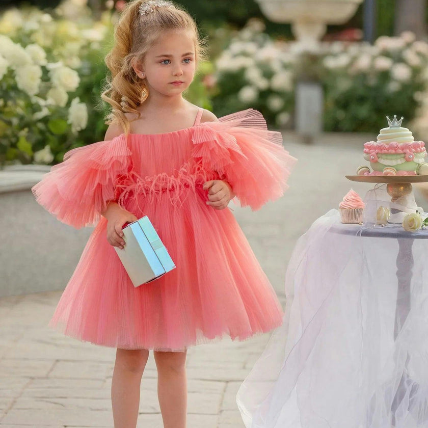 Blush Feather Fairy Tulle Dress