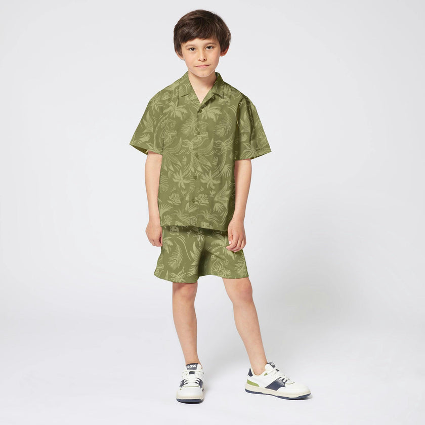 Dark Green Island Bermuda Shorts