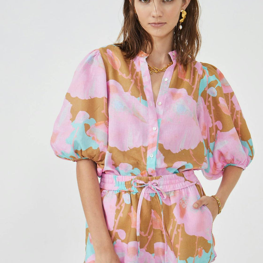 Bubble Linen Shirt - Aquarela