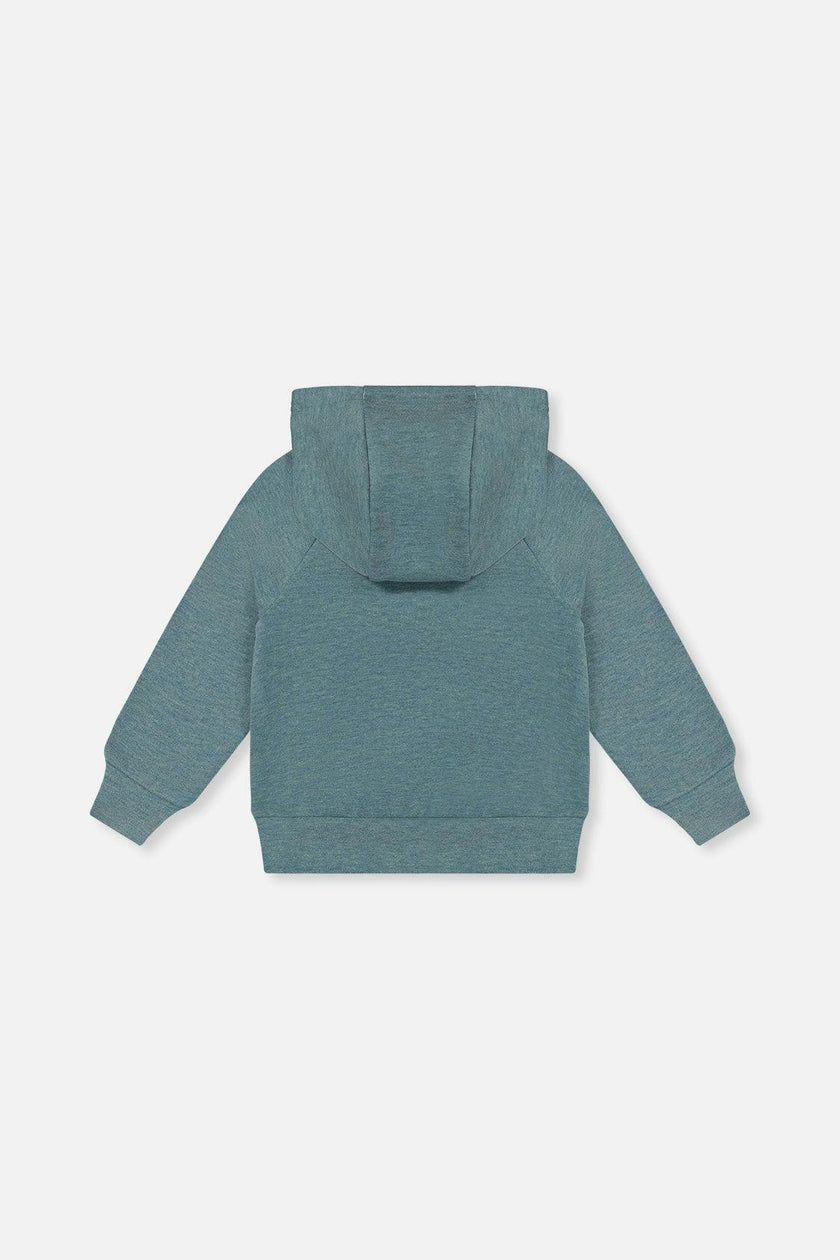 Hoodie With Screenprint Pale Turquoise
