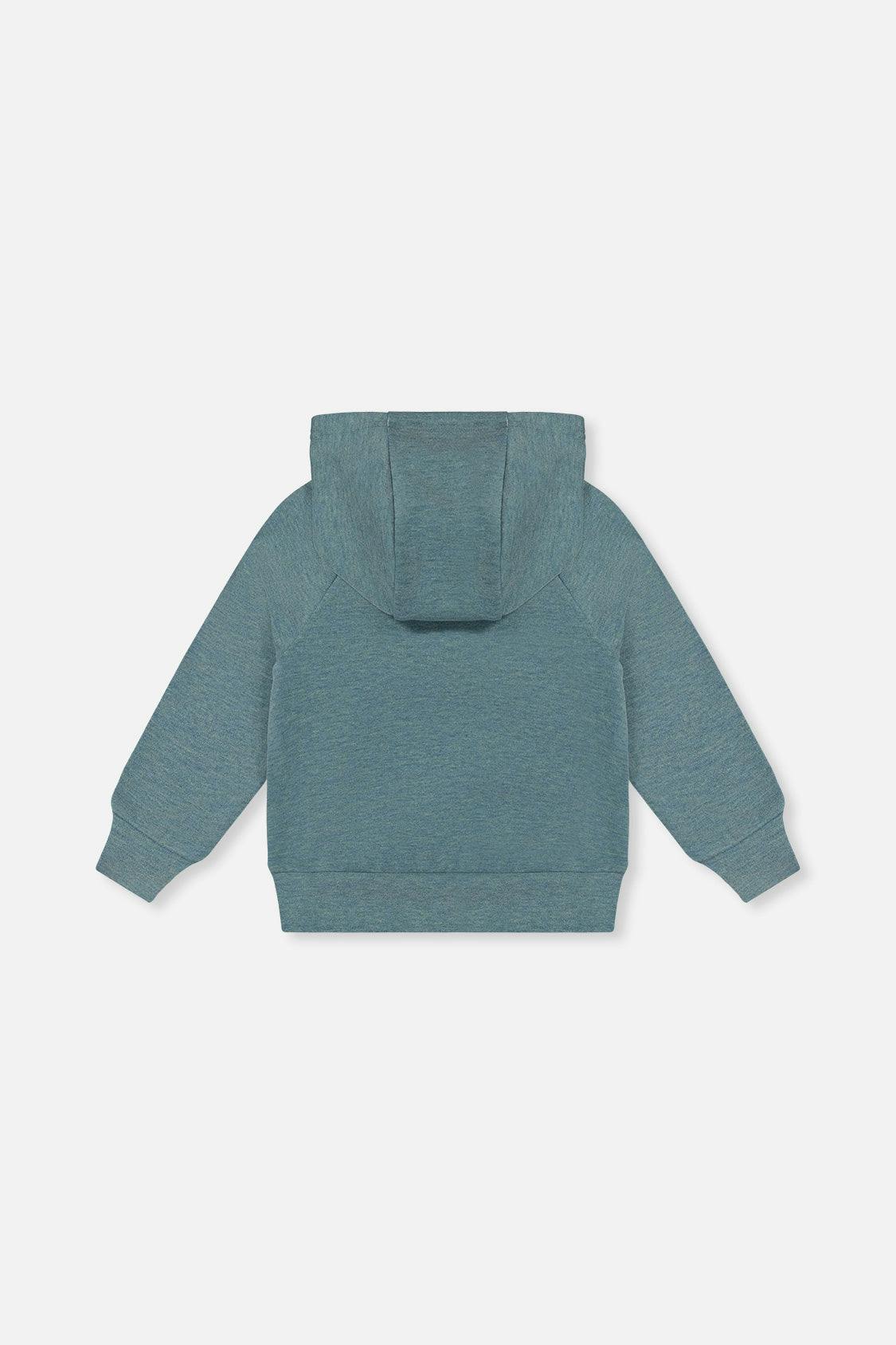 Hoodie With Screenprint Pale Turquoise
