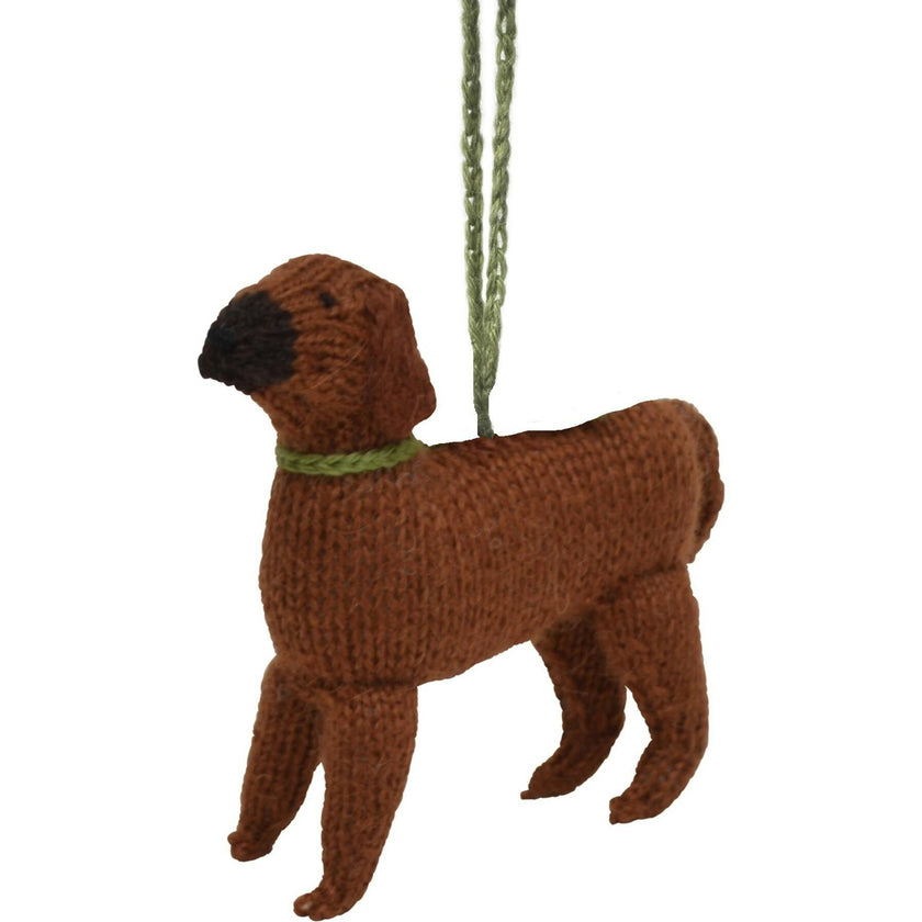 Rhodesian Ridgeback Hand Knit Christmas Ornament