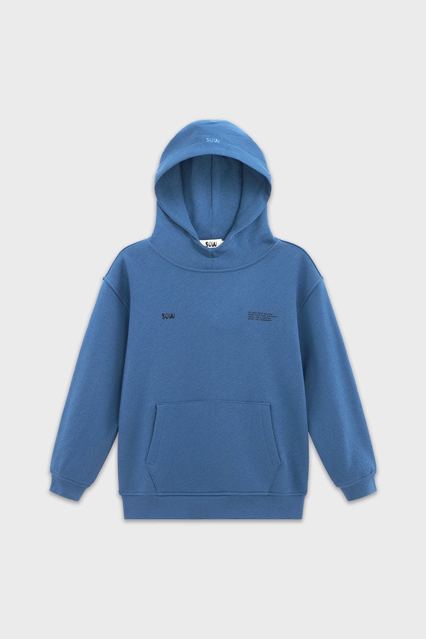 Relaxed Cotton Hoodie With Print