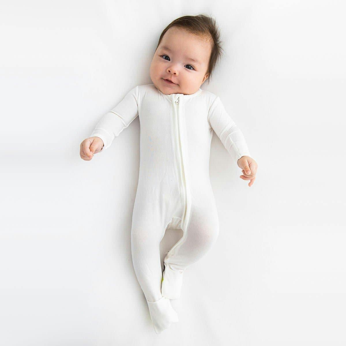 Milk White Bamboo Convertible Footie