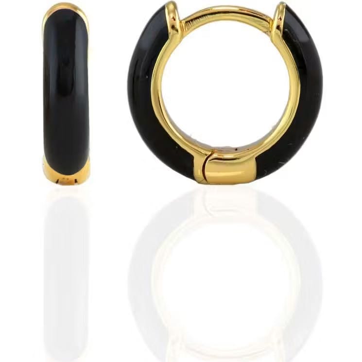 Enamel Huggie Hoop Earrings