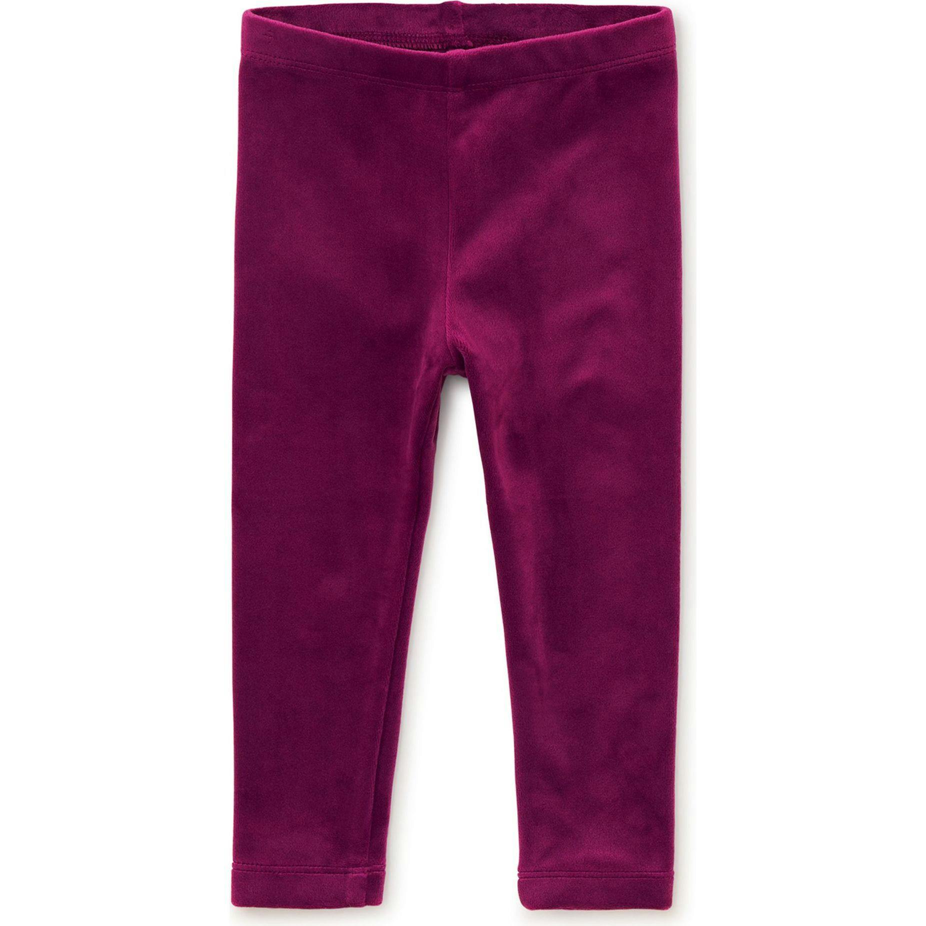 Velour Comfortable Fit Stretch Leggings, Red