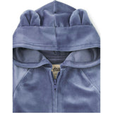 Ears Velour Baby Hoodie, Blue