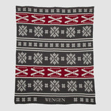 Custom Personalized Winter Holiday Sustainable Knit Throw Blanket - Fair Isle with Skis