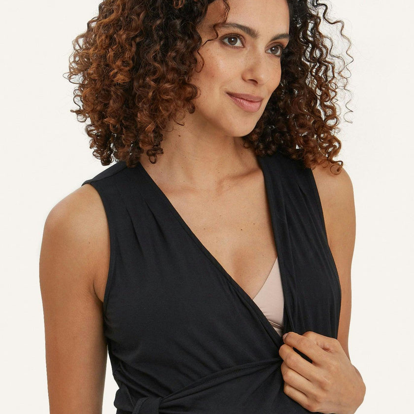Women's Maternity Francesca Sleeveless Wrap-Tie Jumpsuit
