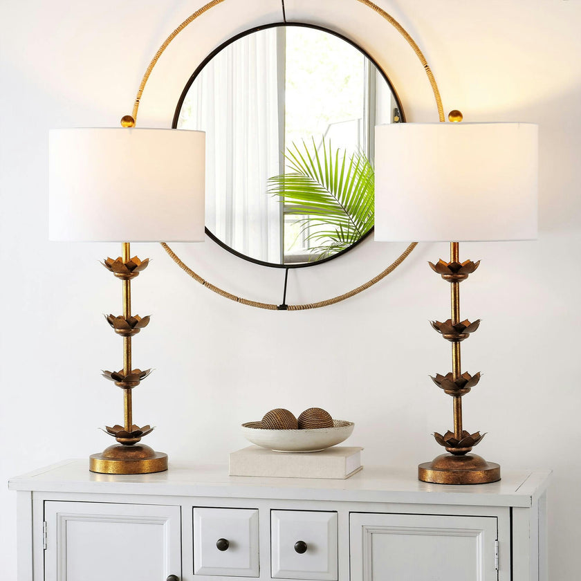 Lani Leaf Table Lamps with USB Port