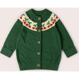 Little Cherry Knitted Cardigan, Green
