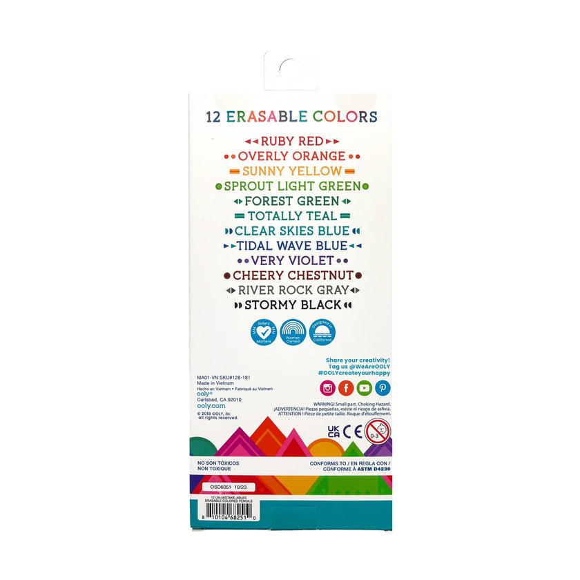 Un-Mistakeables! Erasable Colored Pencils - Set of 12