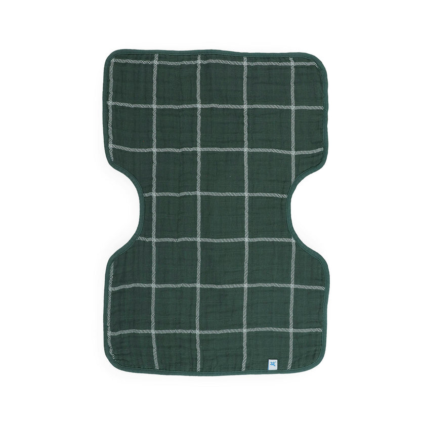 Cotton Muslin Burp Cloth - Evergreen Plaid