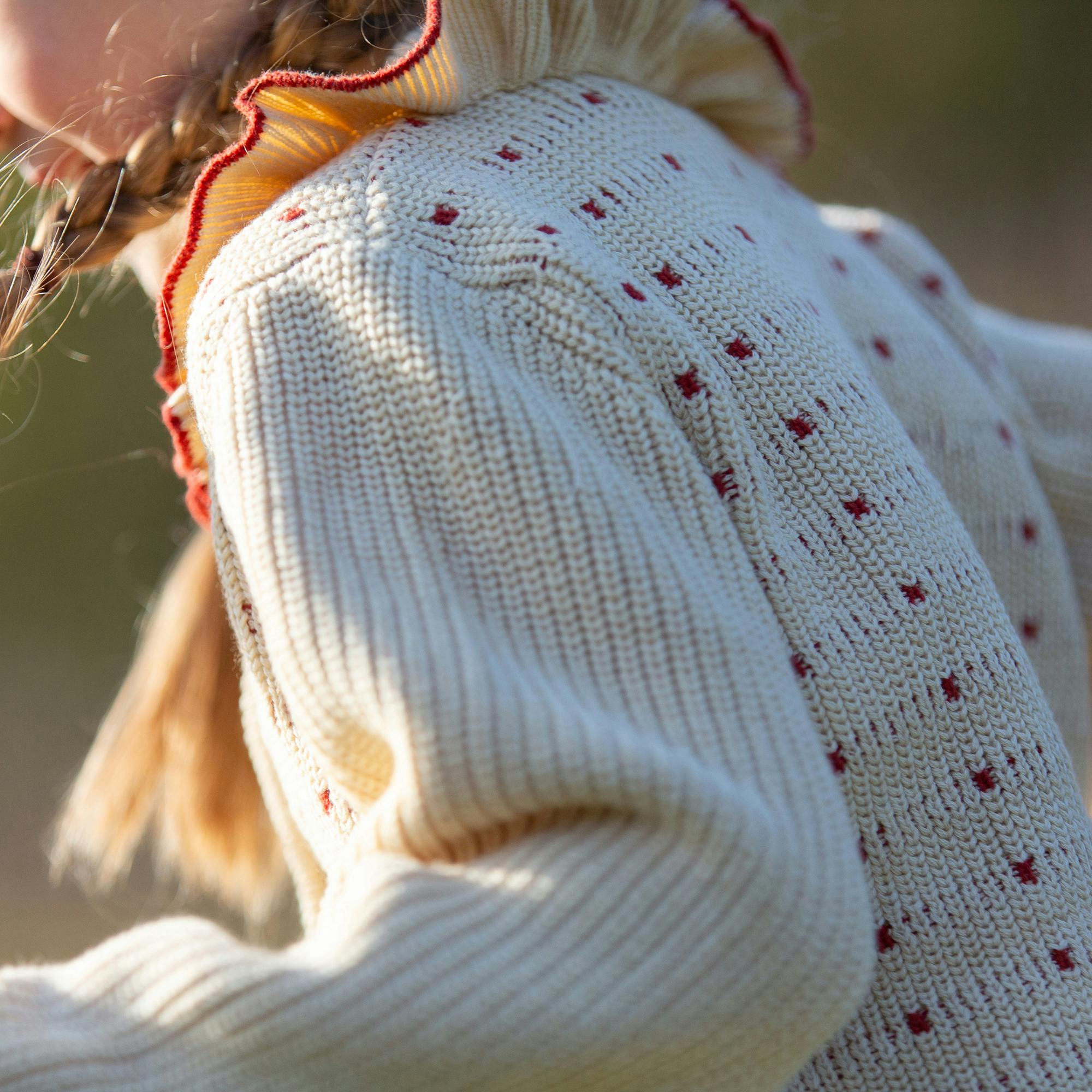 Oatmeal Frill Snuggly Knitted Cardigan, Cream