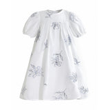 Whisper Embroidered Puff-Sleeve Dress