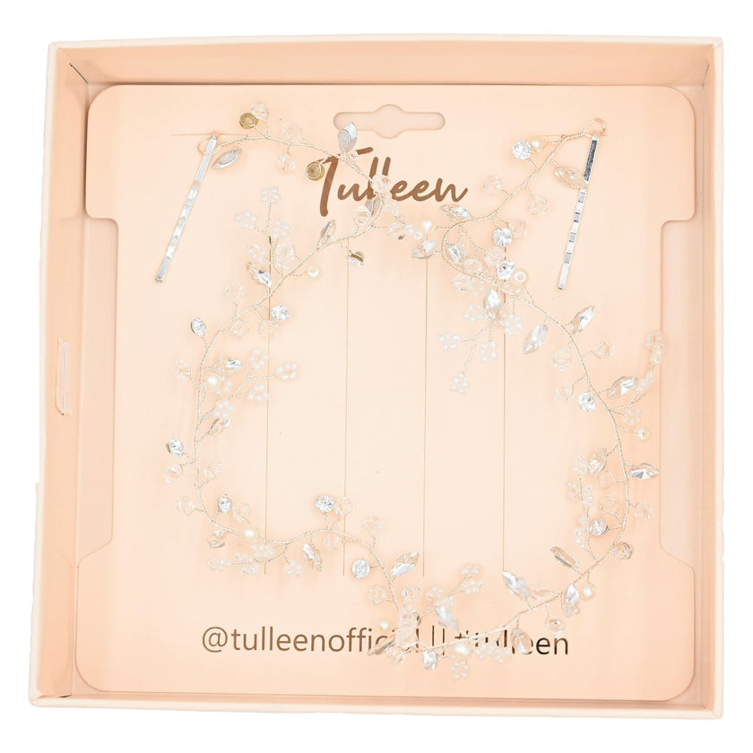Crystal Floral Accented Hair Vine