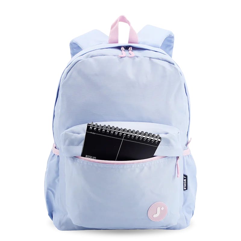 Oz Daypack Backpack with Doodle Large Pencil Case in Baby Blue