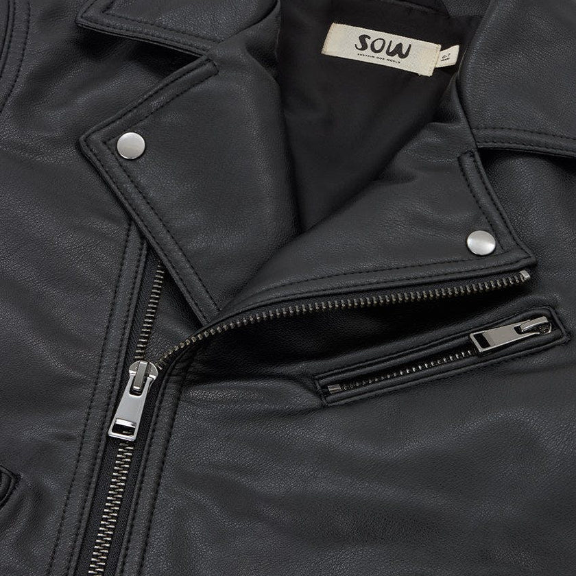 Faux Leather Moto Jacket