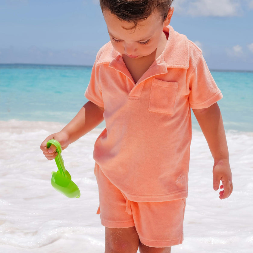 The Tropicana - Boys Coral Terry Polo