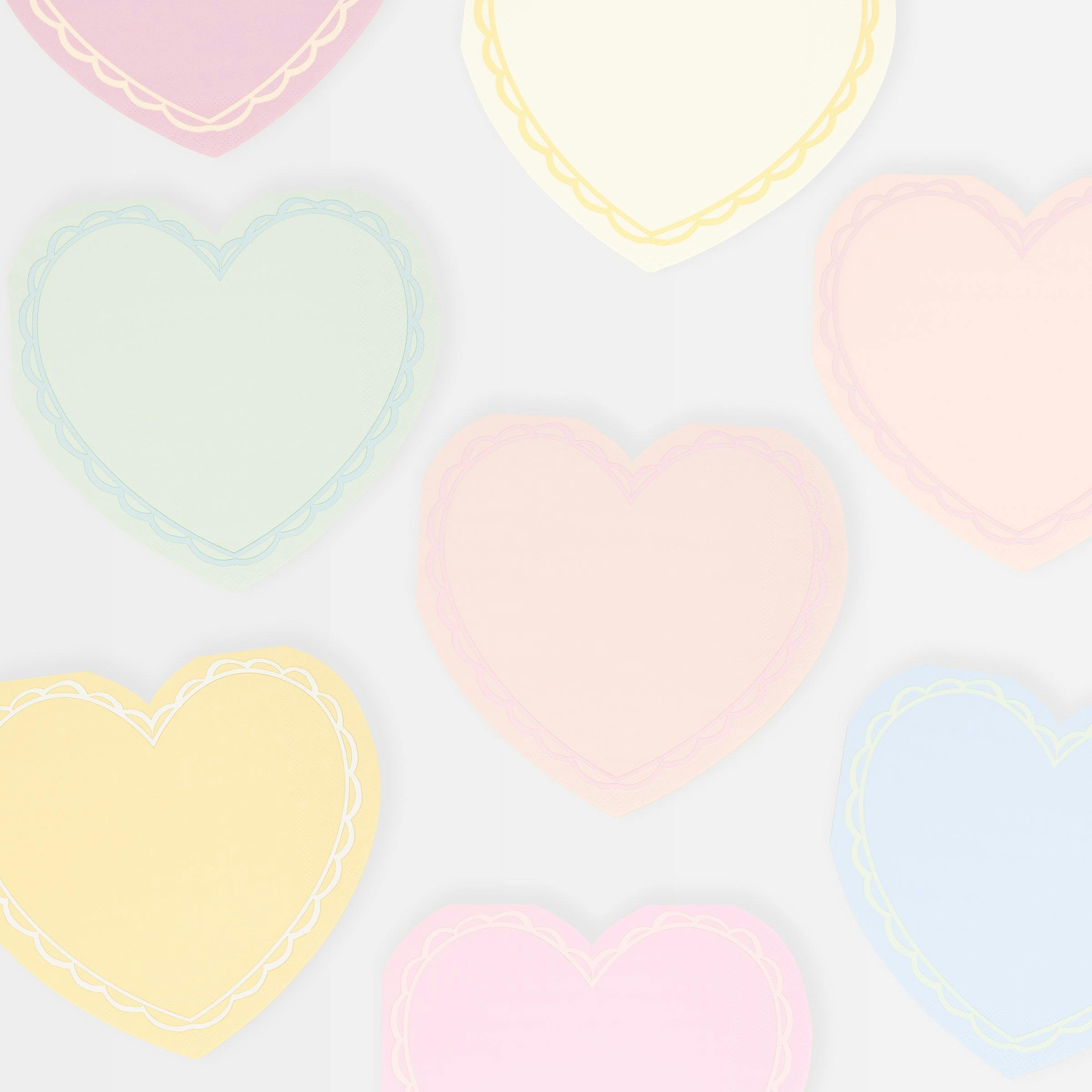 Pastel Heart Large Napkins