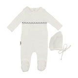Embroidered Yoke Footie and Beanie Set