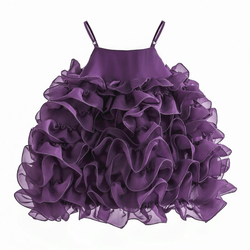 Purple Vionara Ruffle Dress